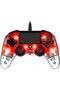 وحدة تحكم سلكية مضيئة مدمجة لجهاز بلاي ستيشن 4 - أحمر - 2