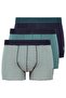 Men's 3-Pack Green Striped Lycra Cotton Boxers