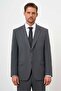 Men's Anthracite Polyviscose Basic Plain Pattern Dynamic Fit Mono Collar Suit - 2