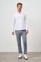 Men's White Trend Printed Patterned Italian Collar Slim Fit Shirt - 4