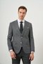 Men's Black Linen Combination Slim Fit Suit - 8