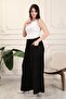 Women's Black Color Gathered Lycra Woven Trouser Skirt - 6