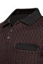 Men's Polo Neck Knitwear Black Sweater Patterned Steel Knit Classic Fit - 5006F - 5