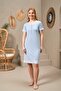 25128 Women's Lace Detailed Short Sleeve Buttoned Nightgown - 2