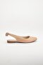 Open Heel Bow Skin Nude Women's Ballerinas - 4