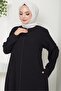 Zippered Large Size Ferace Black Hm2488 - 3