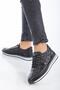 Genuine Leather Printed Leather Buckle Black Men's Daily Casual Shoes - 3