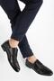 Genuine Natural Leather Studded Black Men's Classic Shoes - 2
