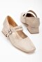 Large Size 2-Strip Suede Leather Women's Low Heel Shoes - 2