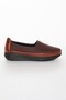 Genuine Leather Stretch Tan Large Size Women's Shoes Daily - 2