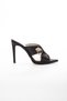 Satin Pointed Stoned Black Women's Evening Dress Shoes - 3