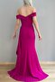 Boat Neck Draped Crepe Evening Dress - 4