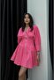 Fuchsia Darts Zipper Dress - 3