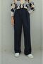Navy Blue Pleated Palazzo Trousers - 6