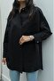 Black Shirt with Stone Button Detail - 4