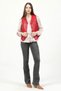 Vittoria Women's Buttoned Slim Fit Genuine Leather Vest B.Red - 3