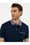Navy Blue Slim Fit 100% Cotton Buttoned Polo Collar T-Shirt 50296549-Vr033 - 2