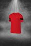 Men's Red Fit Unprinted Round Neck T-Shirt Shorts Bottom Top Set (S-3Xl) - 2