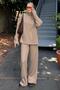 Mink Long Sleeve Knitwear Sweater Pants Double Set Mg2173 - 2