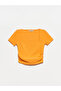 30118 Square Neck Gathered T-shirt-orange