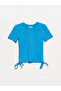 30117 Ruffle Detailed T-shirt-cobalt blue