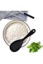 Burcummm 3Pcs Silicone Hard Tip Short Rice Spoon Black & Gray & Red - 2