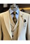Italian Style Jacket Vest Pants Suit Beige T12819 - 4