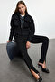 Black Oversize Waist Knitwear Detailed Cashmere Slim Jacket Coat Twoaw25Mo00178 - 2