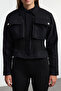 Black Oversize Waist Knitwear Detailed Cashmere Slim Jacket Coat Twoaw25Mo00178 - 3