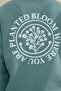 Mint Oversize/Geniş Kesim Çiçek Nakışlı İçi Polarlı Pamuklu Sweatshirt TMNAW24SW00012 - 3