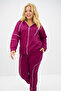 Plus Size Hooded Zippered Tracksuit Set - 8130-25 - 2