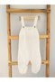 100% Organic Cotton Pocketed Boys Girls Unisex Baby Knitwear Salopet Jumpsuit - Ecru - 2