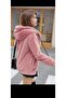 unlined hooded zippered rubberized fleto pocket inside and outside welsoft plush jacket - 2