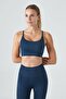 Pine Adjustable Thin Strap Bra Navy Blue
