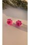 Bright Purple Colorful Glitter Cat Dog Paw Shaped Earrings Handmade Epoxy with Silver Accessories - 6