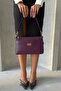 Genuine Leather Handbag and Crossbody Bag Oxnova Model Purple Color - 3