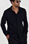 New Season Men's Patterned Black Knitwear Shirt Mz19716