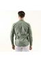 Water Green Single Color Pastel Cotton Double Pocket Cover Slim Fit Western Shirt - 5