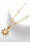 Y2K Gold Charm Necklace - Sun Emblem Necklace