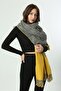 Saffron Plaid Patterned Winter Scarf - Elegance and Warmth Designed Sal1212