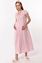 Cotton Comfortable Cut Maternity Nightgown with Breastfeeding Feature Effortt - Pink - 2