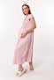 Cotton Comfortable Cut Maternity Nightgown with Breastfeeding Feature Effortt - Pink - 5