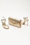 Women's Platform Stone Embellished Evening Dress and Bag Set - 5