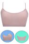 6 Pack Dondeza Young Girl Padded Pastel Color Rope Strap Training Bra Half Tank Top Bustier - 3