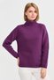 Women's Woolen Sweater with Full Turtleneck and Hair Braided Shoulder Detail - A.purple - 5