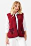 Women's Crew Neck Water Stone Bead Embroidered Short Vest Vest - 3