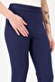 Women's Ribbed Leggings Trousers Navy Blue - 5