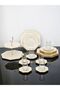 Cream Gold Glass 6-Piece 31-Piece Cake Tea Serving Treat Set - 5