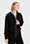 Women's Hooded Mesh Sweat with Side Pockets Black - 8