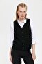 Women's V-Neck Seamless Vest Black - 8